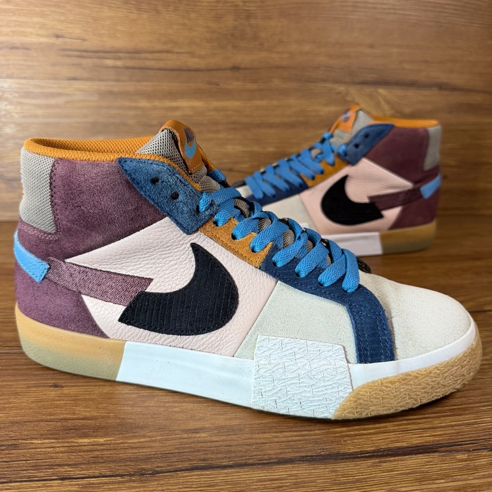 Nike SB Zoom Blazer Mid Premium ‘Mosaic Pack’ Suede Sneakers Men’s Size 7.5 Shoe - Picture 11 of 11
